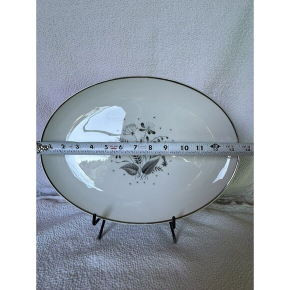 Parisienne by Royal Jackson Deauville Platinum Oval Serving Platter 15 Inch EUC - Picture 5 of 7